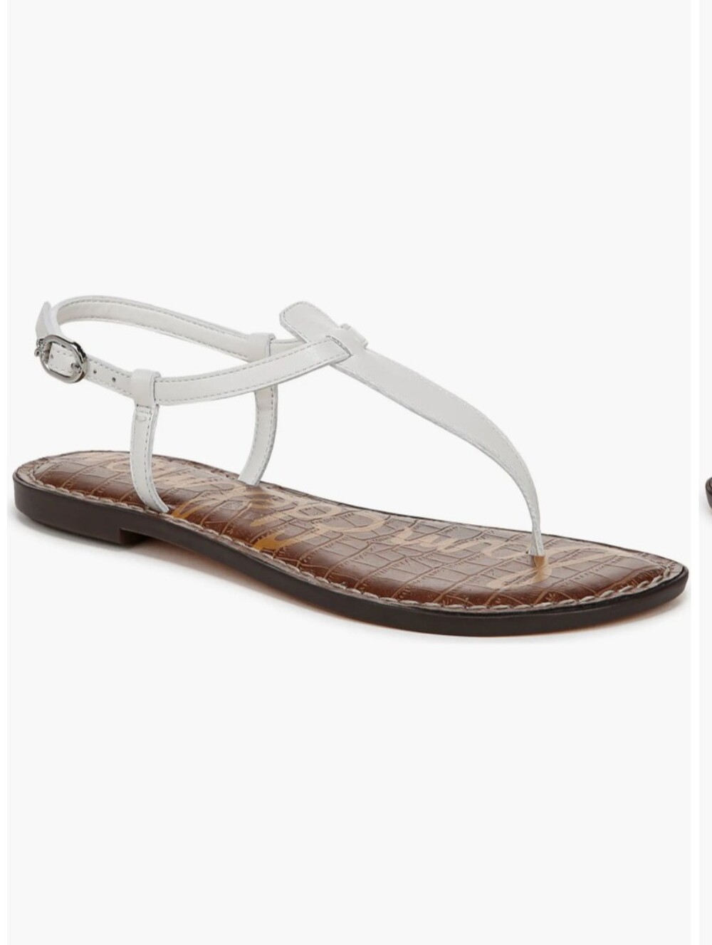 Sam Edelman Gigi Thong Sandal White Leather Minimalist vacation, size 8.5